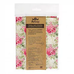 Отрез ткани 48х50 см "Великолепный розарий. Букеты на фоне с зелеными завитками" (Артмикс)