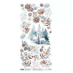 Тканевый лист 13х27 см "Снежные объятия - 5" (Fantasy) Тканевый лист 13х27 см "Снежные объятия - 5" (Fantasy)