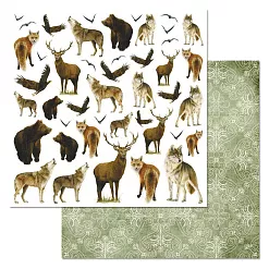 Набор бумаги 30,5х30,5 см "Тайга", 12 листов (ScrapMania) Набор бумаги 30,5х30,5 см "Тайга", 12 листов (ScrapMania)