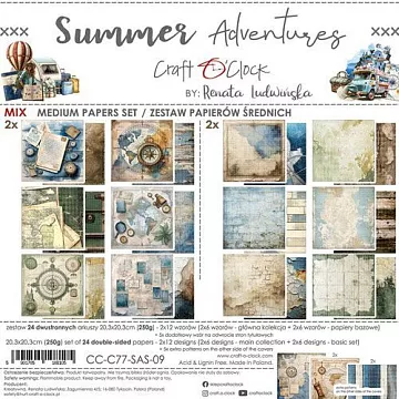Набор бумаги 20х20 см "Summer adventure. Mix", 24 листа (CraftO'clock) Набор бумаги 20х20 см "Summer adventure. Mix", 24 листа (CraftO'clock)