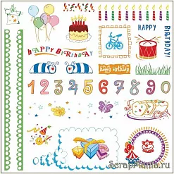 Набор фигурных штампов "День Рождения" (Fiskars)