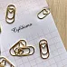 Набор скрепок "Сердечки", цвет золотой (Китай)