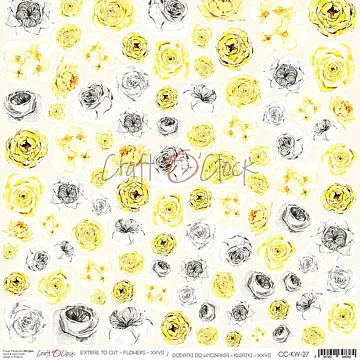 Бумага 30х30 см "Flowers 27. Картинки для вырезания" (CraftO'clock)