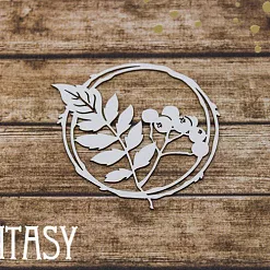 Чипборд "Рамка с рябиной 2257", 6,8х6 см (Fantasy)
