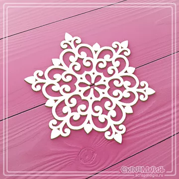 Украшение из чипборда "Снежинка" (СкрапМагия)