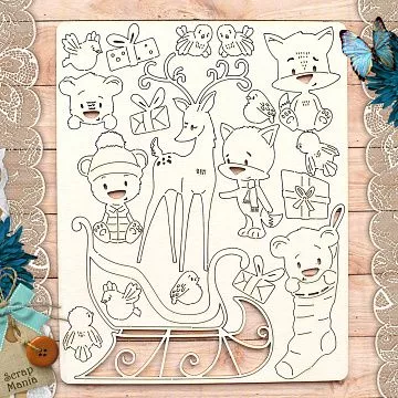 Чипборд "Новогодняя Ванилька. Зверята" (ScrapMania)