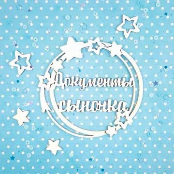 Набор украшений из чипборда "Документы сыночка" (CraftStory)