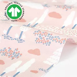 Отрез ткани 45х55 см "Organic cotton rabbit village" (Daily Like)