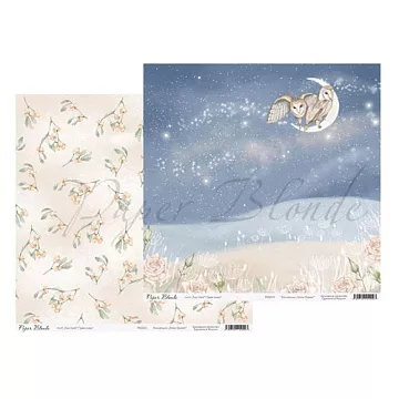 Бумага 30х30 см "Snow Queen. Две совы/Two owls" (PaperBlonde)