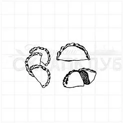 Штамп "Пирожки", 3х2,2 см (Скрапклуб)