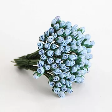 Букет микро-роз с закрытым бутоном "Голубой", 25 шт (Craft)