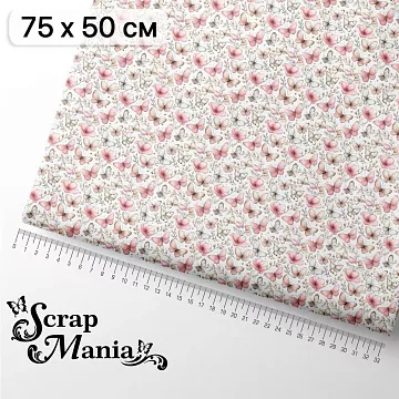 Отрез ткани 75х50 см "Маленькая королева. Бабочки" (ScrapMania)