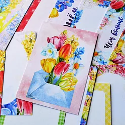 Набор карточек "Время тюльпанов", 16 шт (ScrapMania)