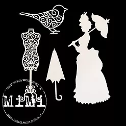 Набор украшений из чипборда "Ретро. Манекен" (MiMi Design)