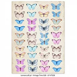 Скрап-карта А4 "Vintage time 028. Бабочки" (Lemon Craft) Скрап-карта А4 "Vintage time 028. Бабочки" (Lemon Craft)