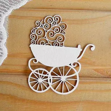 Украшение из чипборда "Коляска 3" (Просто небо)