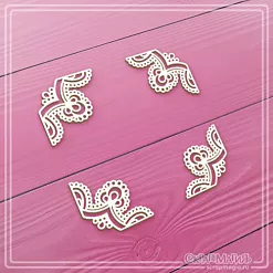 Чипборд "Кружевные уголки 2", 3,1х3,1 см (СкрапМагия)