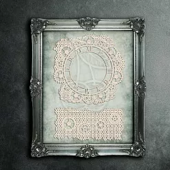 Набор украшений из чипборда "Стимпанк салфетка и фон" (Черешня)