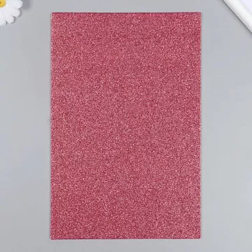 Отрез фетра А4 с глиттером "Красно-розовый", толщина 2 мм