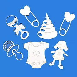 Набор украшений из чипборда "Малышка" (ПроСвет) Набор украшений из чипборда "Малышка" (ПроСвет)