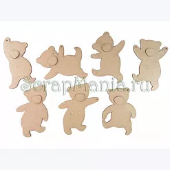 Набор украшений из чипборда "Гирлянда веселые мишки" (Чип Арт)