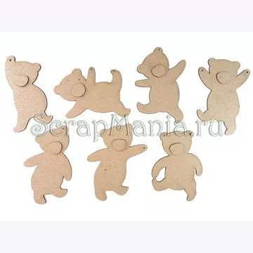 Набор украшений из чипборда "Гирлянда веселые мишки" (Чип Арт)