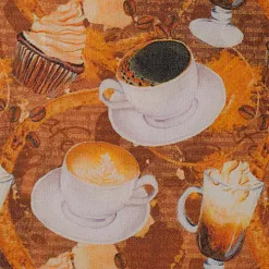 Отрез ткани 48х50 см "Кофе-тайм. Крупные чашечки на коричневом фоне" (Артмикс)