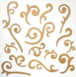 Набор высечек А4 "Завитки", цвет светло-коричневый матовый (Лоза) Набор высечек А4 "Завитки", цвет светло-коричневый матовый (Лоза)