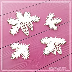 Набор украшений из чипборда "Еловые веточки с шишками" (СкрапМагия)