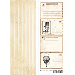 Лист с картинками 10х30 см "Винтаж. Почтовые карточки" (ScrapMania) Лист с картинками 10х30 см "Винтаж. Почтовые карточки" (ScrapMania)