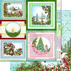 Набор бумаги 30х30 см "Winter's eve", 24 листа (Heartfelt Creations)