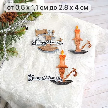 Нож "Добрый праздник. Свечка", 2,8х4 см (ScrapMania)