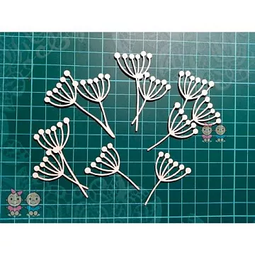 Чипборд "Зонтик укропа", 5х7,2 см (Scrapiki)