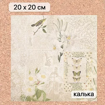 Калька 20х20 см "Заповедник 11", плотность 110 гр/м2 (ScrapMania)