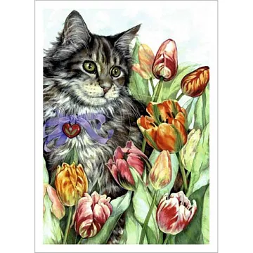 Тканевая карточка "В мире животных. Кот" (ScrapMania)