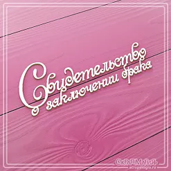 Чипборд "Свидетельство о заключении брака" (СкрапМагия)