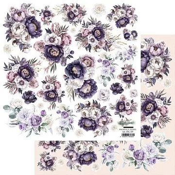 Бумага 30х30 см "In Purple Color. Для вырезания. Цветы" (Alchemy of Art)