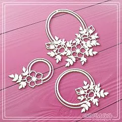 Чипборд "Изящные рамки с цветами", 6,7х7,7 см (СкрапМагия)