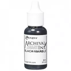 Заправка к подушечке "Archival Ink. Black marble. Черный мрамор" (Ranger)