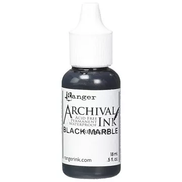 Заправка к подушечке "Archival Ink. Black marble. Черный мрамор" (Ranger)