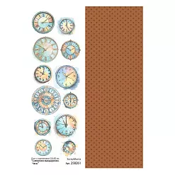 Лист с картинками 10х30 см "Снежинки-мандаринки. Часы" (ScrapMania)