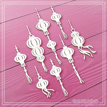 Чипборд "Китайские фонарики 1", 6,5х1,4 см (СкрапМагия)
