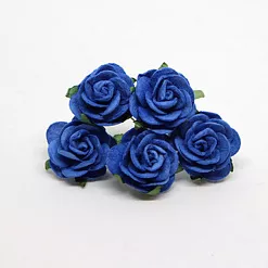 Букет крупных роз "Синий", 2,5 см, 5 шт (Craft)