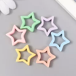 Набор акриловых украшений "Звёздочки", 2,7х2,5 см, 6 шт (АртУзор) Набор акриловых украшений "Звёздочки", 2,7х2,5 см, 6 шт (АртУзор)