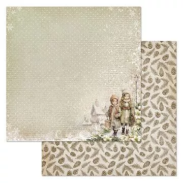 Бумага "Винтажный Новый Год. Мальчик и девочка" (ScrapMania)