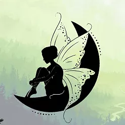 Штамп "Фея на полумесяце", 4х5 см (Креатив)