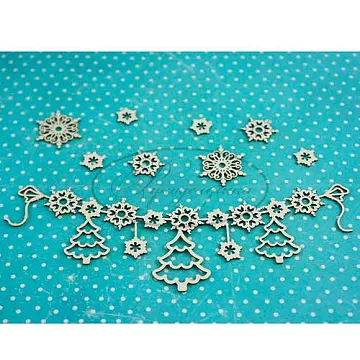 Набор украшений из чипборда "Новогодняя подвеска" (Рукоделушка)