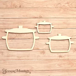 Чипборд "Усатый поваренок. Шейкер. Кастрюля. Маленькая" (ScrapMania)