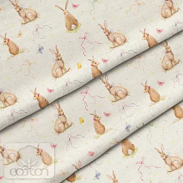 Отрез ткани 79х50 см "Заяц русак" (Cotton)