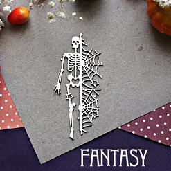 Украшение из чипборда "Скелет с паутиной 934" (Fantasy)